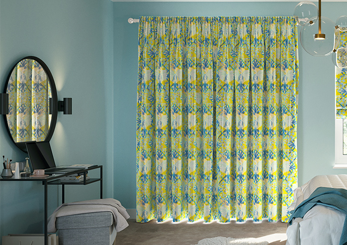 Faded Glamour, China Blue Chartreuse - Made To Measure Curtains - Image 7
